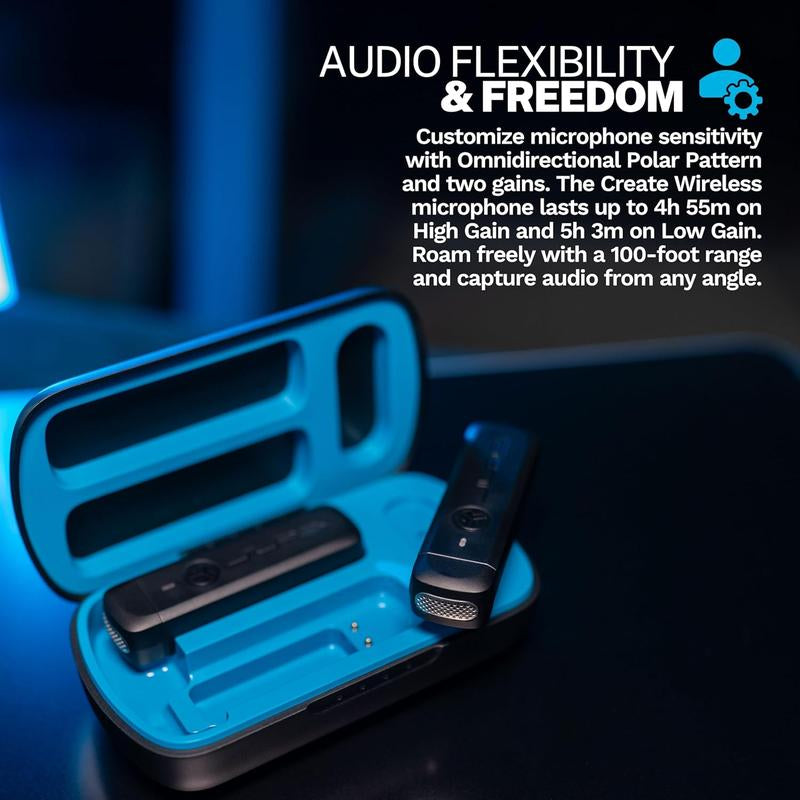 Jlab 2 Mini Microphones Wireless Lavalier Microphone System for Iphone, Android, Ipad, Charging Case with Clip, Noise Reduction, Rechargeable