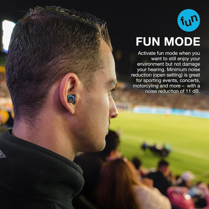 Earplugs Reuseable: Jlab Jbuds Protect Hearing Protection Earplugs, Compact Case, Must Have for Concerts, Festivals, Sporting Events, Outdoors, Construction, Noisy Neighborhood