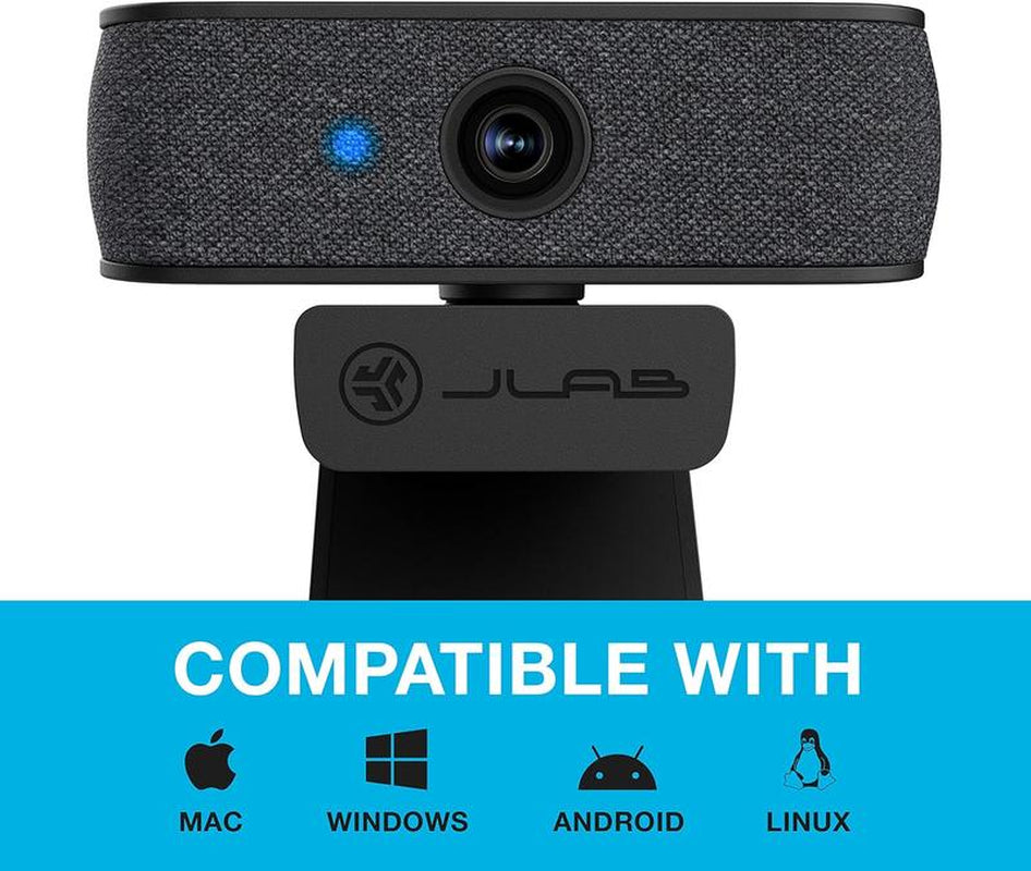 Jbuds Camera - 1080P HD USB Webcam with 2.1 Megapixels, 93° Field of View, Gray/White Faceplates, Compatible with Pc/Mac/Chromebook