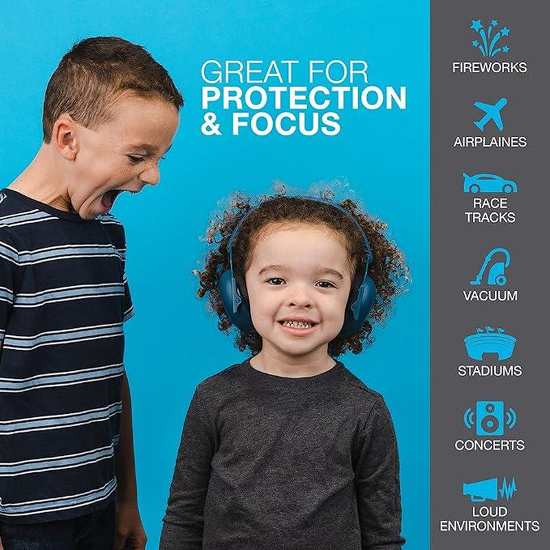 Kids Hearing Protection - Jbuddies Protect - Over-Ear Fit, 23Db Noise Reduction Rating, Comfortable and Lightweight, Toddler to Teens, Adjustable