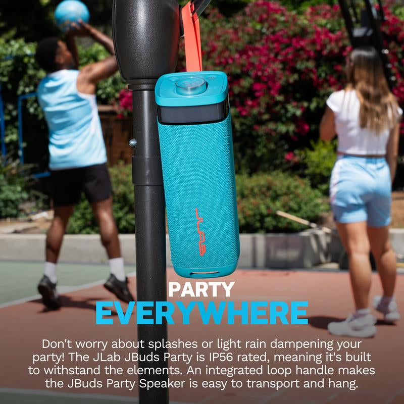 Must Have Speakers: Jlab Jbuds Party Portable Bluetooth Speaker, 30 Watts, 8.27" Tall, Customizable RGB Lighting, IP56 Splashproof, 12 Hr Playtime, Stereo Pairing & Labsync up to 100 Speakers