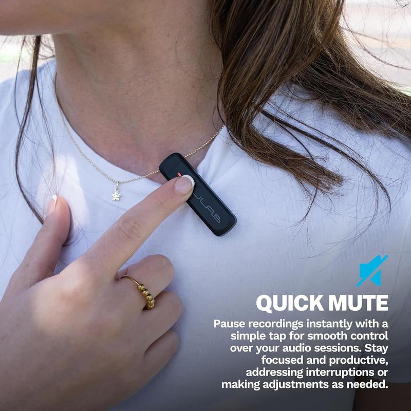 Jlab 2 Mini Microphones Wireless Lavalier Microphone System for Iphone, Android, Ipad, Charging Case with Clip, Noise Reduction, Rechargeable