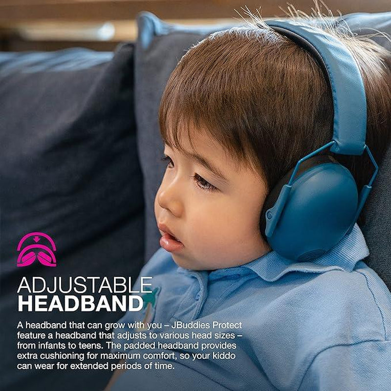 Kids Hearing Protection - Jbuddies Protect - Over-Ear Fit, 23Db Noise Reduction Rating, Comfortable and Lightweight, Toddler to Teens, Adjustable