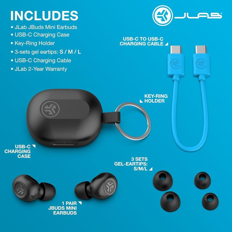 Jlab Jbuds Lux Active Noise Cancelling Headphones & Jbuds Mini Earbuds Gift Set, 1 Set of Earbuds + Headphones, Graphite & Black