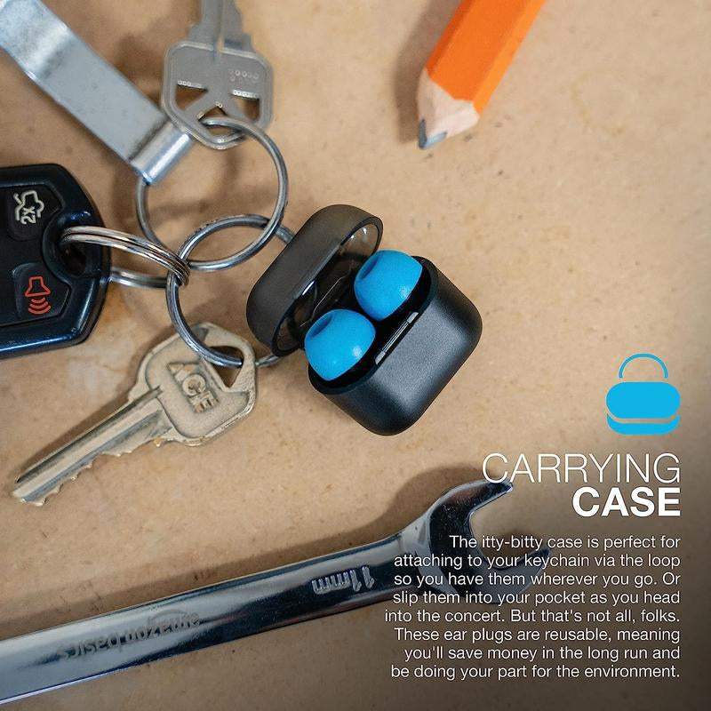 Earplugs Reuseable: Jlab Jbuds Protect Hearing Protection Earplugs, Compact Case, Must Have for Concerts, Festivals, Sporting Events, Outdoors, Construction, Noisy Neighborhood