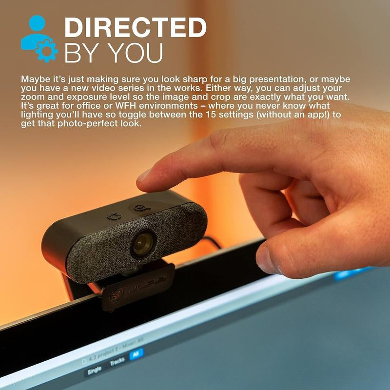 Jlab Epic Camera 2K/1080P HD USB Webcam, 90° Fov, Auto Focus, Dual Omni-Directional Microphones, Pc/Mac/Chromebook Compatible Gaming Desk Accessory