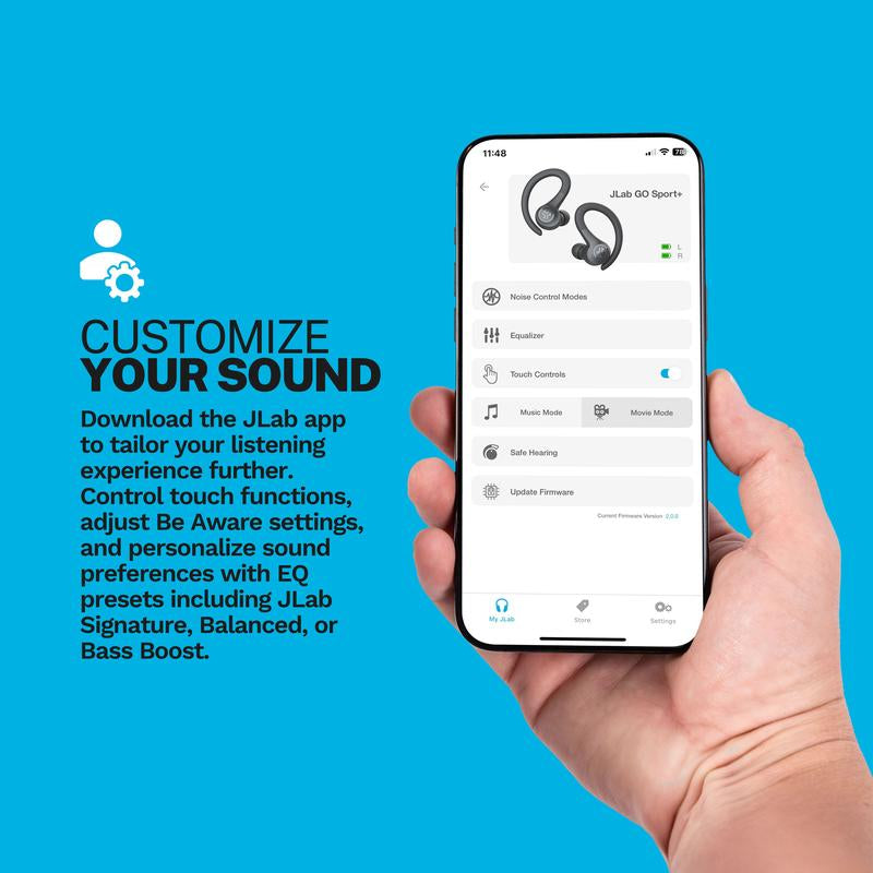 Jbuds Lux ANC + Go Sport+ Graphite Pack, Set of 1 Headphone and 1 Sport Earbud, Perfect for Everyday Use at Home and the Gym